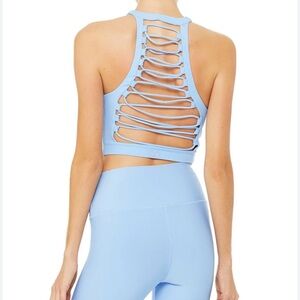 ALO Yoga Women's Blue Strappy Sports Bra